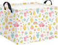 HIYAGON Rectangular Easter Basket for Kids Baby Easter Basket for Boys and Girls Cute Storage Organizer Bin Box Easter Room Decor(Easter Egg)