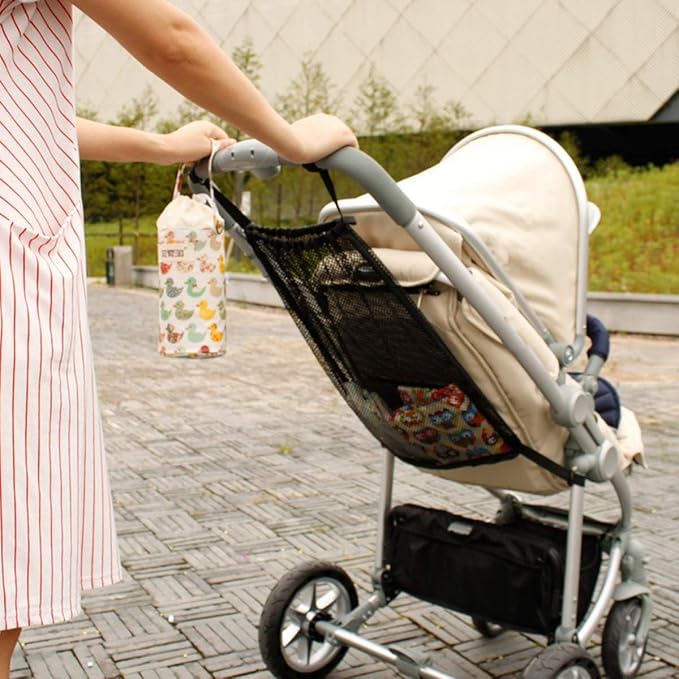 Universal Stroller Organizer, Universal Baby Stroller Hanging Mesh Pocket with Detachable Straps, Infant Prams Storage Organizer Bag