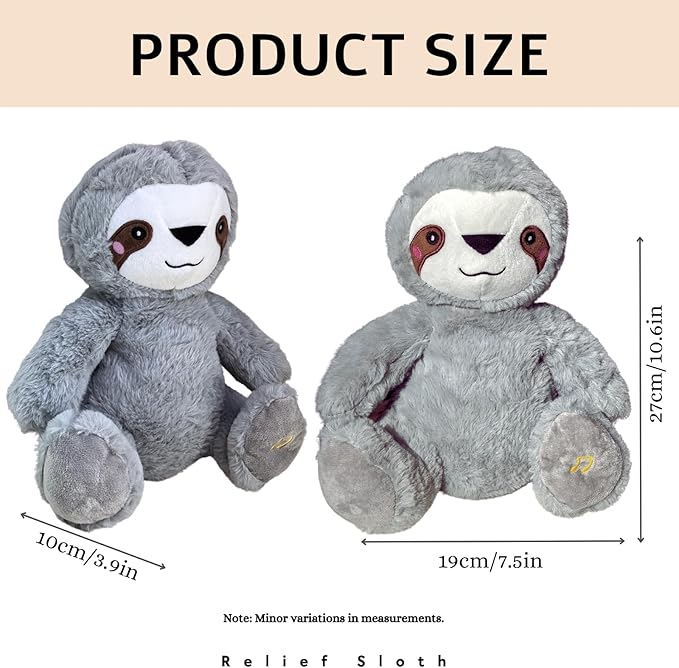 Anxiety Relief Koala, Breathing Teddy Anxiety Bear with Calming Music, Lights, Sleeping Otter Plush, Soothing Sloth for Adults & Kids, Stress Relief Stuffed Animal (3-Level Adjustable Volume)