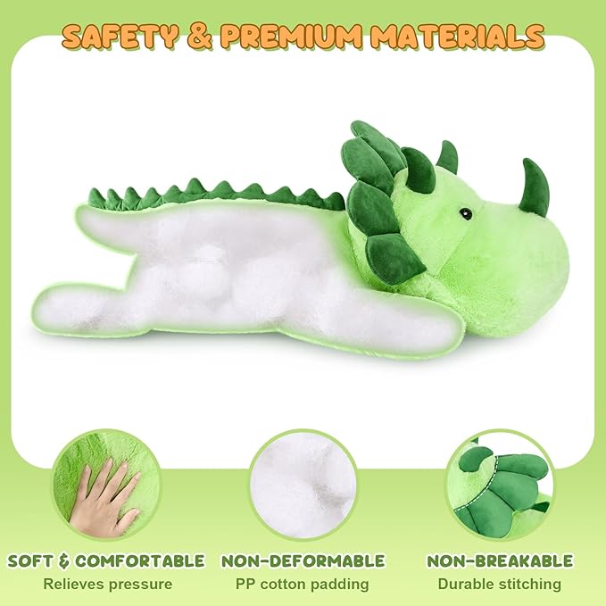 SuzziPals 43 inch Giant Triceratops Plush, Lifelike Giant Dinosaur Stuffed Animal for Stress Relief & Companion, Extra Soft Big Stuffed Animals, Jumbo Dinosaur Plush Toys Gifts for Kids Adults