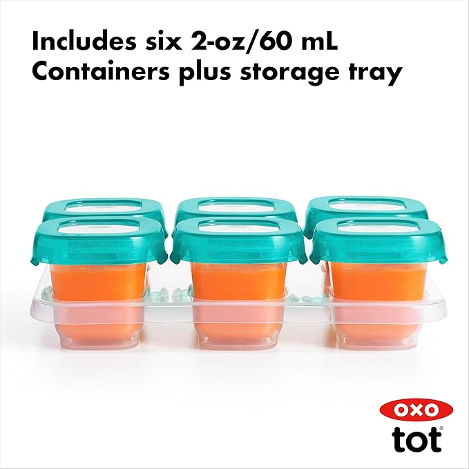 OXO Tot Baby Blocks Freezer Storage Containers 2 Oz - Teal