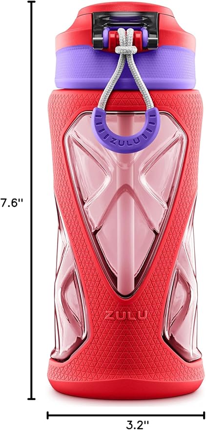 ZULU Torque 2 Pack 16oz Plastic Kids Water Bottle
