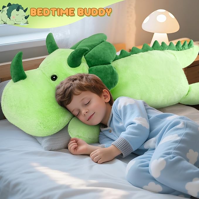 SuzziPals 43 inch Giant Triceratops Plush, Lifelike Giant Dinosaur Stuffed Animal for Stress Relief & Companion, Extra Soft Big Stuffed Animals, Jumbo Dinosaur Plush Toys Gifts for Kids Adults