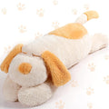 Queekay Dog Body Pillow Stuffed Animals Plush Long Body Pillow for Dogs Large Sleeping Hugging Puppy Cushion Gift for Birthday Party(43.3 Inch,Beige)