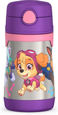 THERMOS Vacuum Insulated Stainless Steel 10oz Straw Bottle, Paw Patrol Girl