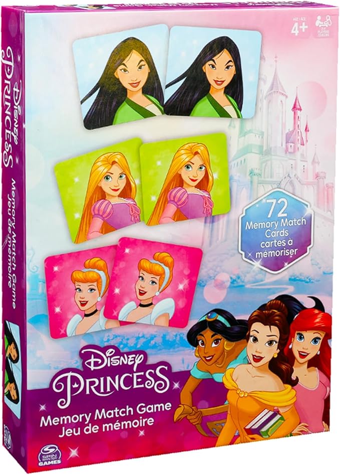 Disney Princess Educational Toy Bundle for Kids - Memory Game Set Featuring Mulan, Belle and Others, with Stickers and More | Disney Princess Learning Toy for Girls, Boys