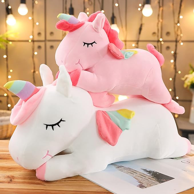 Unicorn Plush Hugging Pillow, Big Unicorn Stuffed Animal Body Pillow Toy Gifts for Kids, Valentine, Christmas (Pink, 39.3 in)
