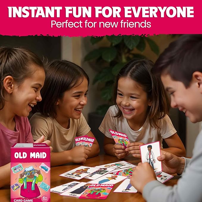 QUOKKA Old Maid Card Game for Kids Ages 4–8 – Fun Family Game with Cute Characters, Perfect for Travel, Playdates, Family Time – Educational & Engaging Playing Cards for Kids, Fast to Play