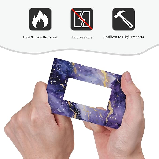 Decorative Outlet Covers Modernity Abstract Purple Golden Marble 1 Gang Single Decora GFCI Device Light Switch Covers Plate 1 Rocker Wall Plate Jumbo Switch Cover Plate