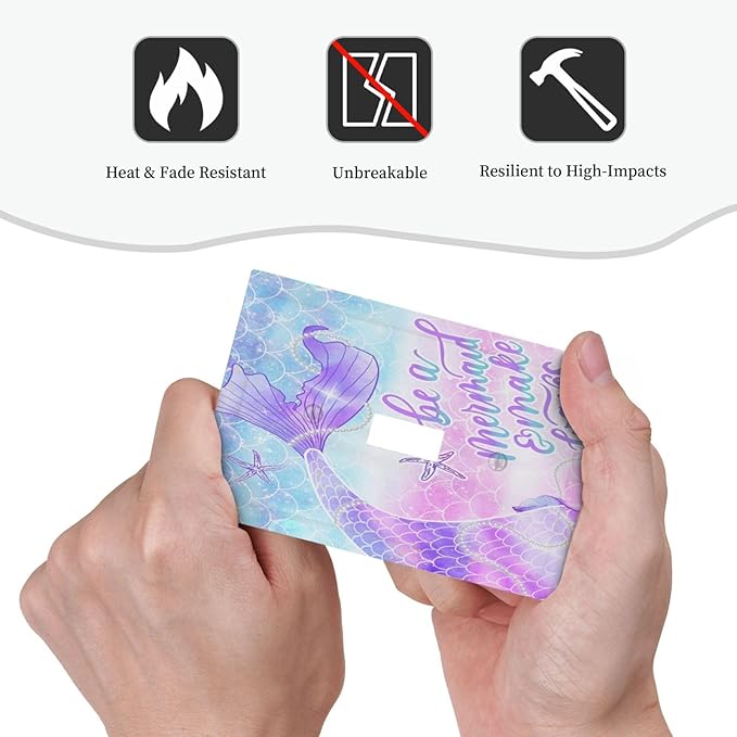 Colorful Girl Purple Pink Blue Fish Mermaid Scales Tail Quotes Undersea Ocean Theme 1 Gang Electrical Single Toggle Device Switch Wall Plate Jumbo Size Decorative Outlet Light Switch Cover Faceplate