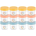 EVLA'S Baby Food Containers 12-Pack - 4 oz Glass Jars with Lids - BPA-Free, Microwave, Freezer, and Dishwasher Safe Glass Baby Food Jars or Toddler Snack Containers for Kids Purees or Breastmilk