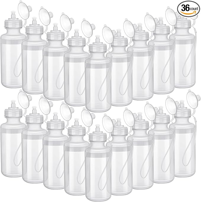 Zubebe 36 Pcs Sports Water Bottles Bulk Squeeze Reusable Bpa-free Plastic Water Bottles End of the Year Gifts Summer Gifts for Students School Travel Hiking Cycling Event Team Gift