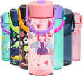 Elemental Water Bottles for Kids - Splash Kids Water Bottle for School with Pop-it Handle - BPA Free Tritan Plastic Water Bottle with Straw Leak Proof when Spout is Closed - Fairy Princess - 18oz