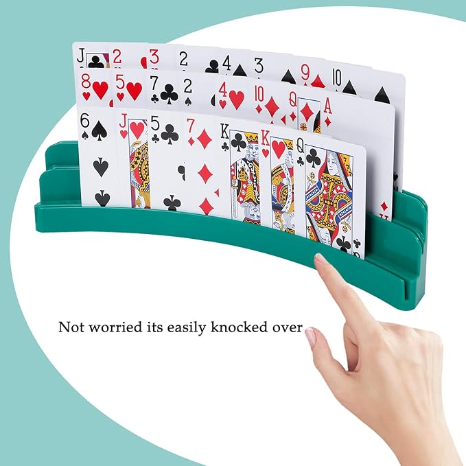 Three-Layer Design Playing Cards Holders，Playing Card Holder for Kids Adults Hands Free Card Holder for Family Card Game Nights Poker Parties