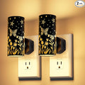 LED Night Lights Plug into Wall, 2-Pack 3000K Bright Plug in Nightlights, Dusk-to-Dawn, Dimmable 0-100LM, Auto-On/Off, Home Decor for Bedroom, Bathroom, Hallway, Kitchen, Black Butterfly