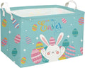 Essme Rectangular Easter Basket, Kids Storage bin Organizer with Handles for Easter Decor,Shelf Basket,Toy Organizer,Easter Gift.(Rabbit Easter Eggs)