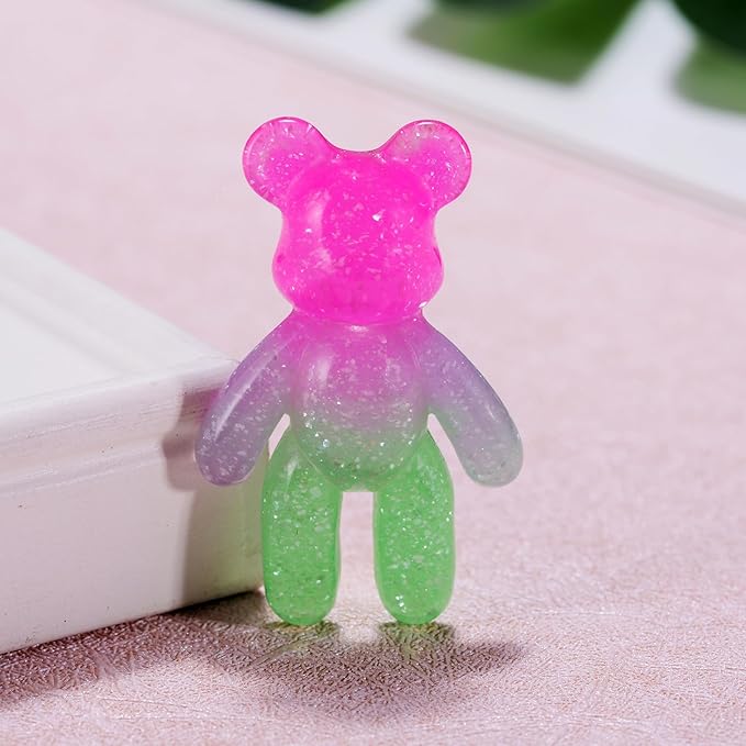 Aesnefe Pocket Worry Bear Hug, Anxiety Relief Keepsake, Mental Health Encouragement Gift, Emotional Support Token, Stress Comfort Gift for Teens & Adults, Pink Green