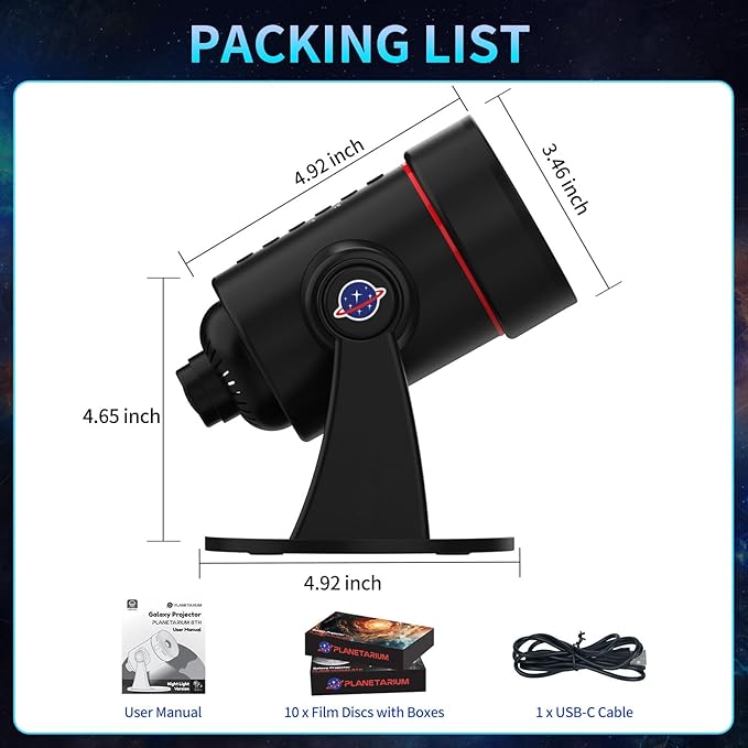 [White Noise] Galaxy Projector with Sound Machine 28 Soothing Sounds Memory Function Sleeping Timer Star Light Planetarium Projector with Starry Sky Space Solar System Moon Nebula for Adults Baby Kids