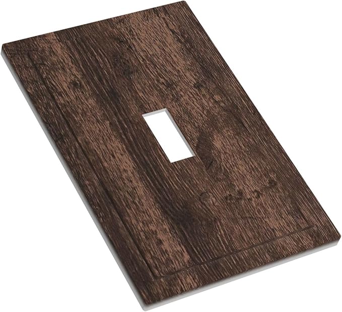 Light Switch Cover Plate Rustic Brown Wood Plank Retro Wooden Board 1 Gang Wall Plate Cover Single Toggle Outlet Covers Decorative Switch Plate Covers Electrical Faceplate for Farmhouse Home