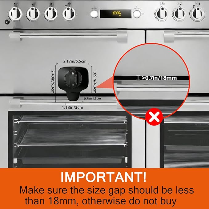 2-Pack Oven Lock Child Safety - Oven Baby Proofing Door Lock with Heat-Resistant Adhesive, No Drill - Safety Locks for Ovens/Stoves/Dishwashers to Keep Toddlers Pet Safe (Check Size for Fit) (Black)