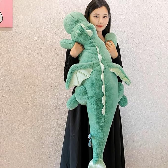 Weighted Stuffed Animals 10Lbs 35.4", Green Weighted Dragon Stuffed Animal for Kids and Adults, Heavy Weighted Stuffed Animals for Comfort and Relaxation