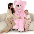 MorisMos 5 FT Big Teddy Bear, 5 Feet Huge Teddy Bears Stuffed Animals for Girlfriend Wife, Cuddly Gift Life Size Bear on Valentines Birthday, 59 Inch, Pink