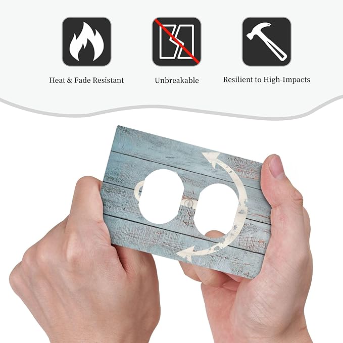 Anchor Rustic Sailing Nautical Wooden Planks Marine Outlet Covers 1 Gang Duplex Light Switch Cover Decorative Switch Plates Electrical Receptacle Faceplate Wall Plate for Bathroom Farmhouse Decor