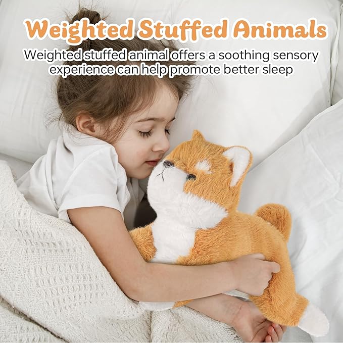 YOUBLEK 19Inch 3 Pounds Dog Weighted Stuffed Animals, Cute Realistic Puppy Stuffed Animal, Sensory Comfort Plush Throw Pillow Toy, Adults Kids Youth Dog Plush Gift