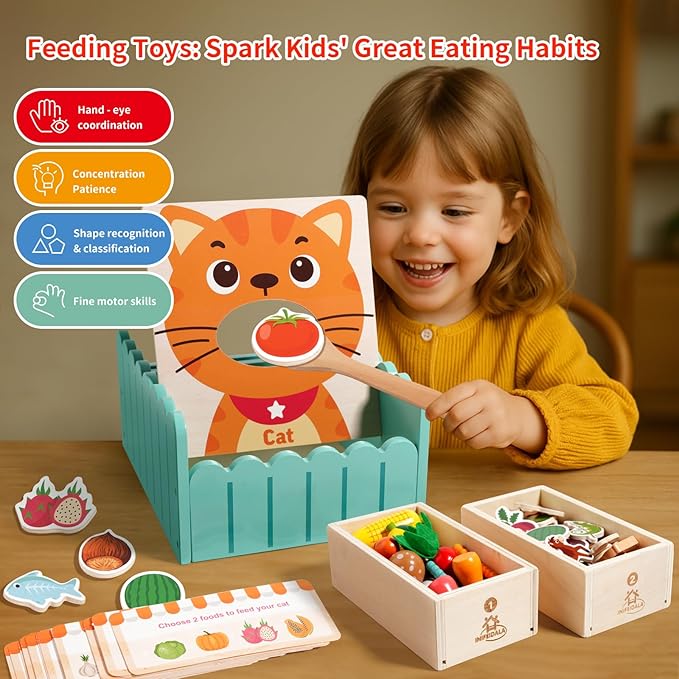 INIFEIDALA Toddlers Montessori Wooden Educational Toys for 2 3 4 Year Old | Birthday Gifts for Boys & Girls,Preschool Learning Toys for Speech Therapy & Fine Motor Skills Development