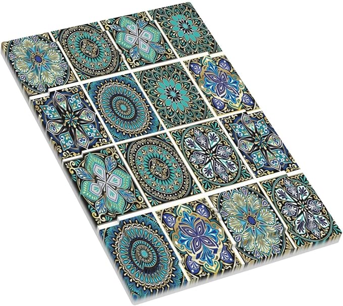 Light Switch Cover Plate Mandala Decorative Rustic Vintage Turquoise Pattern 1 Gang No Device Blank Electrical Wall Plates Faceplate Decorative Switch Plate for Bedroom Bathroom Decor