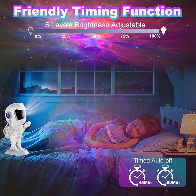 Astronaut Galaxy Star Projector Night Light, Starlight Space Nebula Sky Starry Ceiling LED Lamp with Timer and Remote, Home Bedroom Decor,Christma Birthday Halloween Gifts for Kids Boy Teen Baby