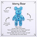 Aesnefe Pocket Worry Bear Hug, Anxiety Relief Keepsake, Mental Health Encouragement Gift, Emotional Support Token, Stress Comfort Gift for Teens & Adults, Blue