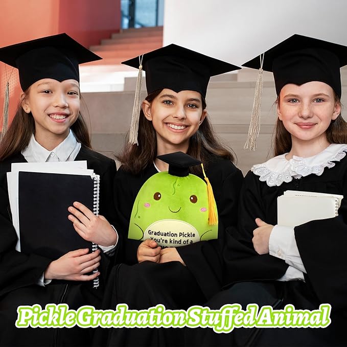 Pickle Stuffed Animal,9inch Graduation Stuffed Animal with Cap and Graduations Words,Cute and Soft Pickle Graduation Plush 2026 Gifts for Kids Men Women,Party Decorations