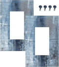 Outlet Covers Navy Blue Gray Abstract Ink Painting 1 Gang Duplex Light Switch Cover Plate Decorative Wall Plates Electrical Switchplate Receptacle for Bathroom Bedroom Decor（2 Pack）