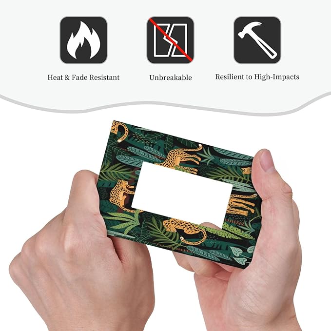 Jungle Cheetah Tropical Wildlife Leopard Green Palm Leaf Decorative Outlet Covers 1 Gang Single Rocker Light Switch Cover Plate Wall Plates GFCI Faceplate for Farmhouse Home Decor
