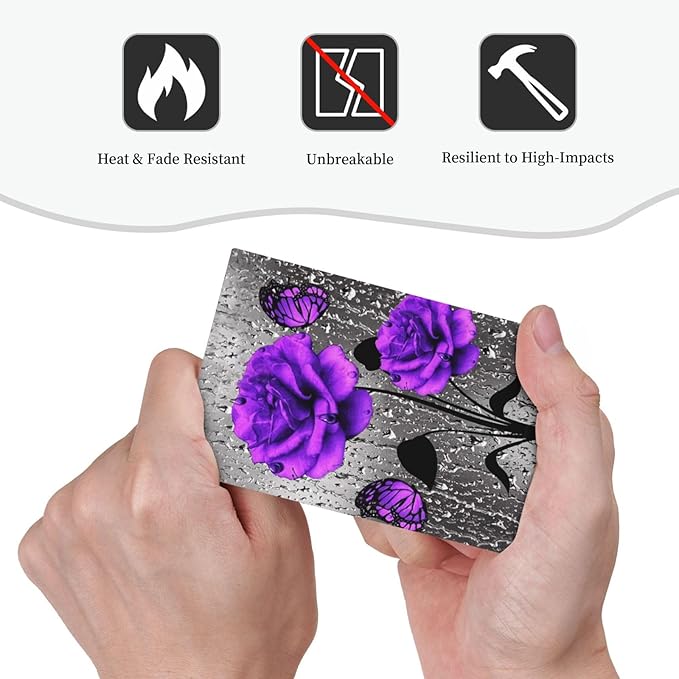 Purple Rose Butterfly Decorative 1 Gang No Device Blank Wall Plate Oversize Flower Floral Blossom Lover Valentine Art Electric Unused Receptacle Decorator/Gfci Light Outlets/Switches Face Plate Cover