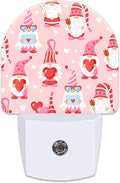 Cute Love Gnomes Night Lights,Gnomes with Red Hearts Plug in Night Light with Dusk to Dawn Sensor, 0.5w Energy Saving Nightlight for Hallway Stairway Birthday Mother's Day Gifts