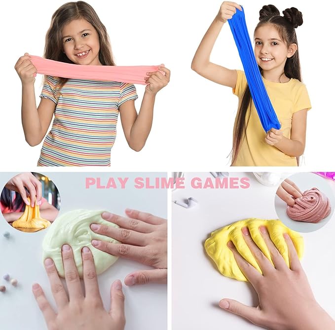 64 Pieces Mini Slime kit,Butter Slime Party Favors, Valentines Slime Bulk Toy for Classroom Prizes, Stocking Stuffers, Goodie Bag for Kids Boys Girls, Ideal Birthday Easter Filling Gifts