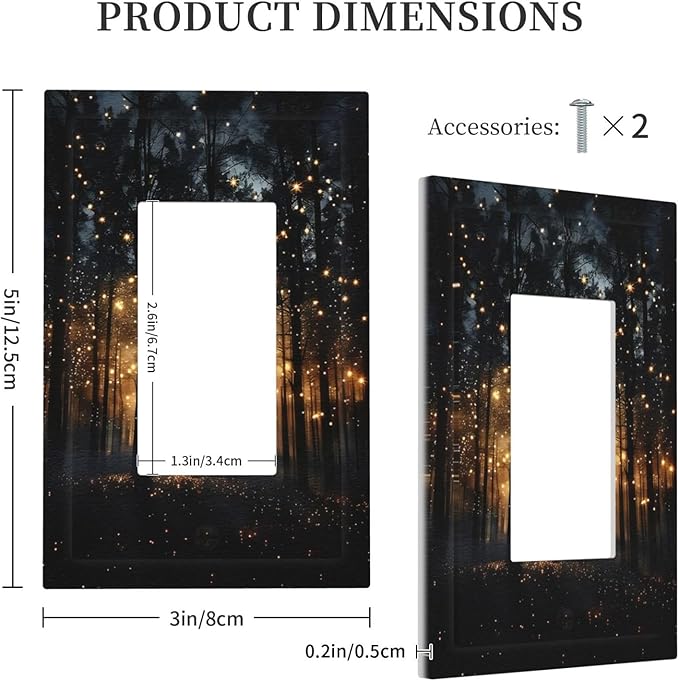 Whimsical Nature Enchanted Forest Landscape Decorative Outlet Covers 1 Gang Single Rocker Light Switch Cover Plate Wall Plates GFCI Faceplate for Bedroom Living Room Decor