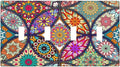 Boho Floral Pretty Colorful Mandala Flowers Light Switch Covers Quad Toggle Electrical Faceplate 4 Gang Wall Plate Decorative Switch Plates for Bedroom Living Room Decor