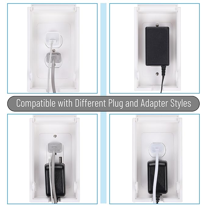 Bates- Baby Safety Outlet Cover Box, 4 Pack, White, Outlet Covers Baby Proofing, Plug Covers for Electrical Outlets