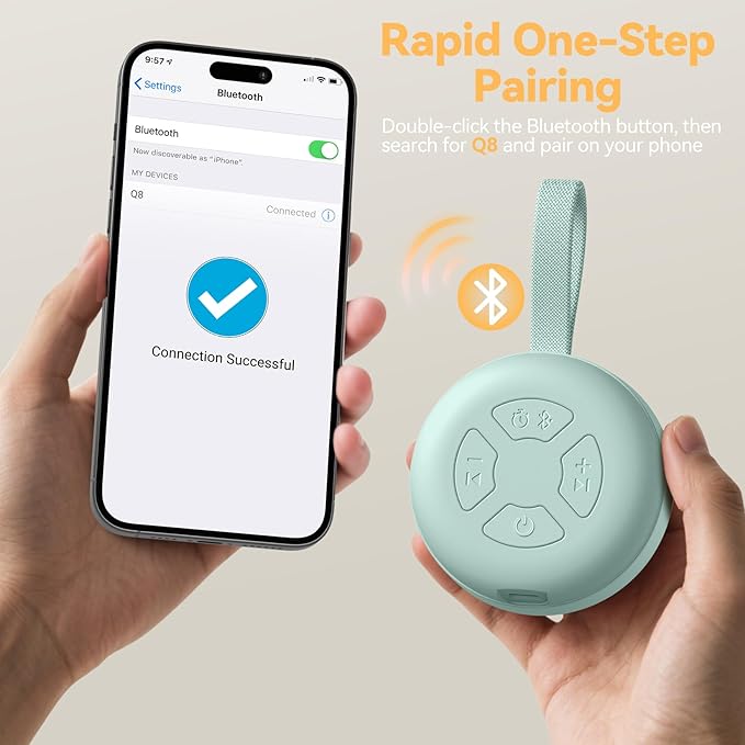 Portable Sound Machine for Baby | White Noise | 12 Soothing Sounds | Noise Canceling for Travel, Office, Nursery | Baby Shower | Registry Gift | Sleep Soother for Babies Kids Adults | Mint