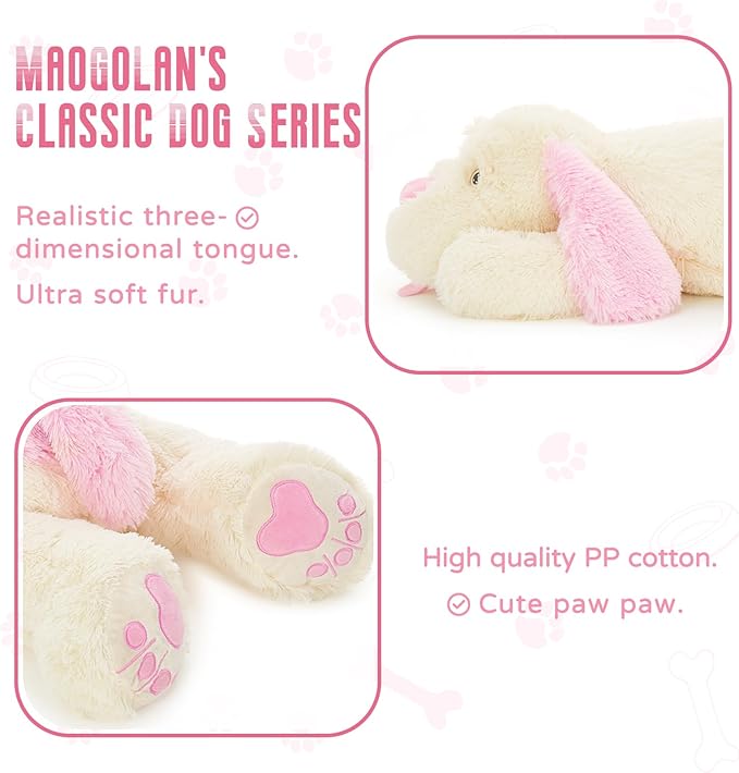 MaoGoLan Giant Stuffed Puppy Dog Big Plush Extra Large Stuffed Animals Soft Plush Dog Pillow for Girls Kids 31 inch