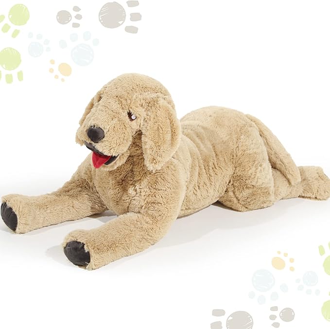 Geosar 27.5" Dog Stuffed Animals Plush, Soft Cuddly Golden Retriever Plush Toys, Large Stuffed Dog Hugging Pillow Gifts for Valentines Kids Girls Boys Birthday