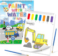 SOCOLER Paint with Water Coloring Books for Toddlers, Traffic Theme Mess Free Watercolor Painting Papers for Kids Water Color Paint Kit Art Craft Birthday Gift for Ages 1-3, 4-8