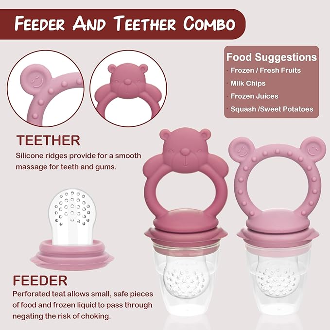 Baby Breastmilk Popsicle Molds & Baby Fruit Feeder (6 Pack), WAJIAYON Infant Food Freezer Tray Storage Containers, Silicone Teething Pacifier Feeder and Teether for Babies