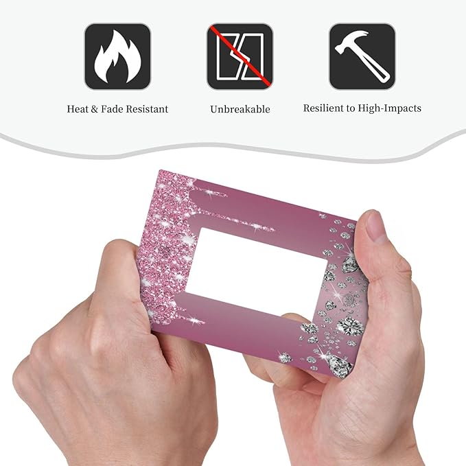 Sparkling Diamonds Pink Silver Glitter Drops Print 1 Gang Rocker Light Switch Covers Decorative Unique Single Decora Outlet Wall Plate Faceplate Switchplate GFCI for Bedroom Bathroom Decor