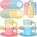 Umigy 36 Sets Mother's Day Pastel Tea Party Decorations 6.5 oz Paper Teacups & Saucer Set for Girls Women Tea Parties Mothers Day Bridal Shower Wedding Birthday Party Decorations(Pastel)