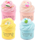 Cloud Slime Kit - 4 Pack Soft and Non-Sticky Slime, for Kids Party Favors, School Education and Stress Relief, Great Birthday Gifts for Girls and Boys
