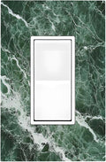 Decorative Outlet Covers Forest Marble Dark Green With White Vein 1 Gang Single Rocker Light Switch Cover Plate Wall Plates Gfci Faceplate For Bathroom Kitchen Decor